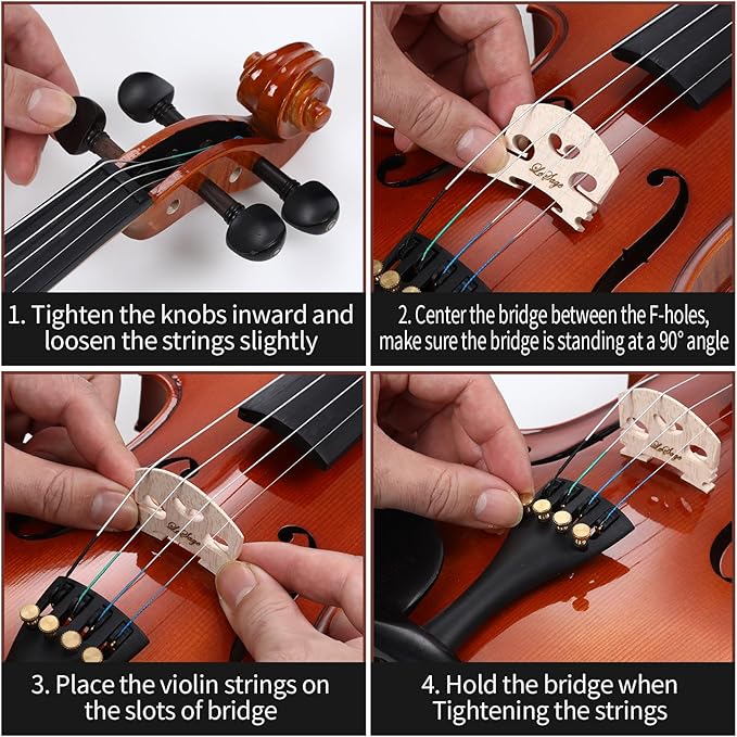 Professional Violin for Adults, Full Size 4/4, Classical String Musical Instrument, Performance Grade(1/2)(1/4)(3/4)(full)