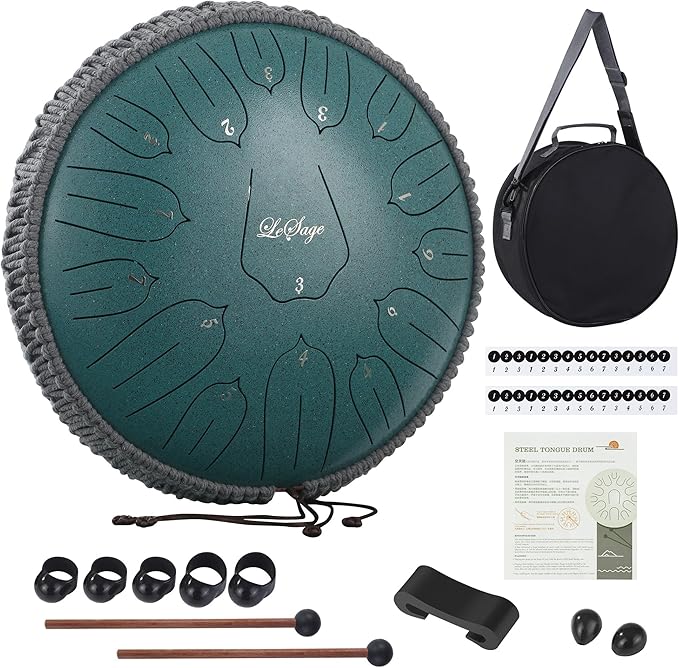 LeSage Steel Tongue Drums for Adults Ethereal Drum for Outside with Music Book Rain Meditation Drum for Relaxation Yoga Sound Healing Instruments