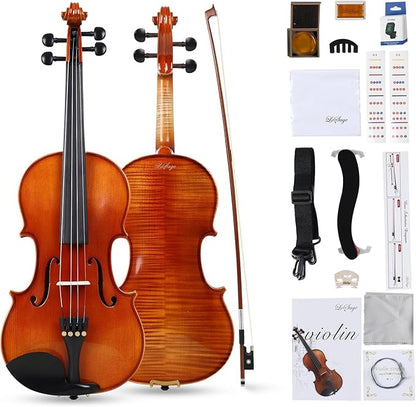 LeSage Professional Violin, Natural Wood, Full Size 4/4, Spruce and Maple Construction, Manual Operation, Rich Warm Tone