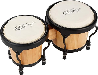 LeSage Drum for Adults Kids Beginner Starter 4 in and 5 in Natural Wood Professional Musical Instruments
