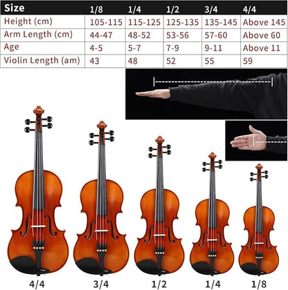 LeSage Professional Violin, Natural Wood, Full Size 4/4, Spruce and Maple Construction, Manual Operation, Rich Warm Tone