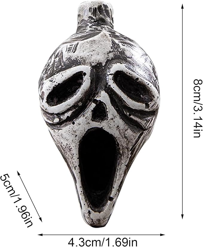 Aztec Death Whistle, Loudest Human Sounding Screams 125+ dB Skull Death Whistle Human Sounding