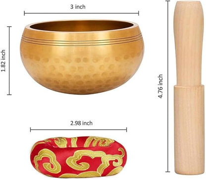 Tibetan Singing Bowl Set (3.5″ Original) (8cm)（9.5cm)