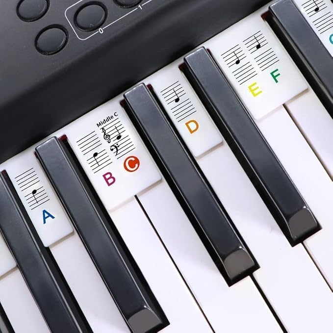 Removable Piano Keyboard Stickers (61-KEYS)