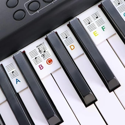 Removable Piano Keyboard Stickers (61-KEYS)