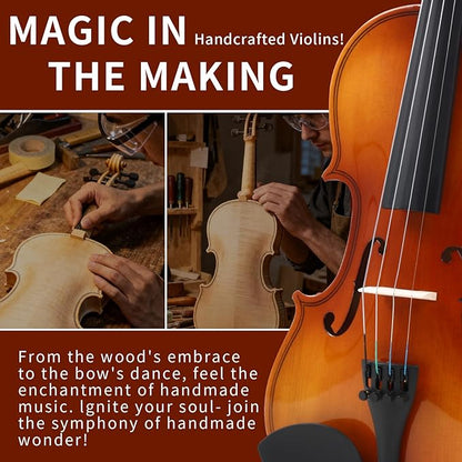 LeSage Professional Violin, Natural Wood, Full Size 4/4, Spruce and Maple Construction, Manual Operation, Rich Warm Tone