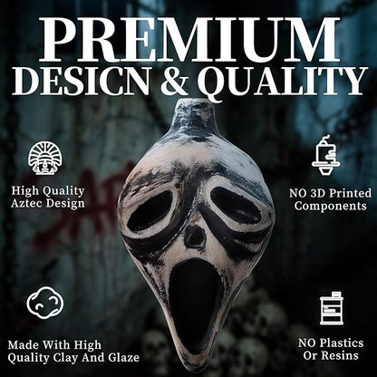 Aztec Death Whistle, Loudest Human Sounding Screams 125+ dB Skull Death Whistle Human Sounding