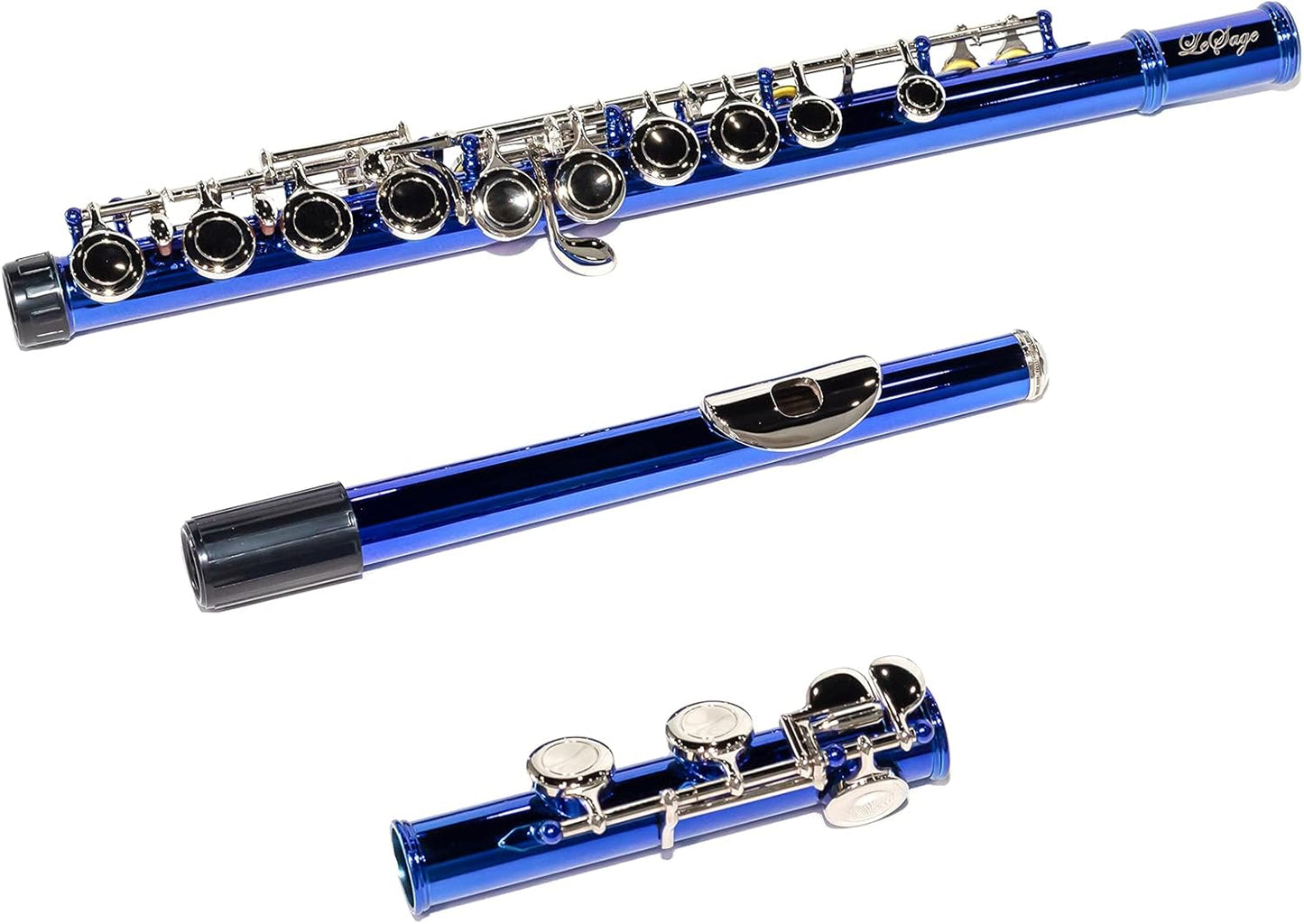 LeSage Closed Hole C Flute 16 Key Student Flute Beginner Starter with Case, Maintenance Kit, Cleaning Cloth, C Foot, Offset G, Y-arm