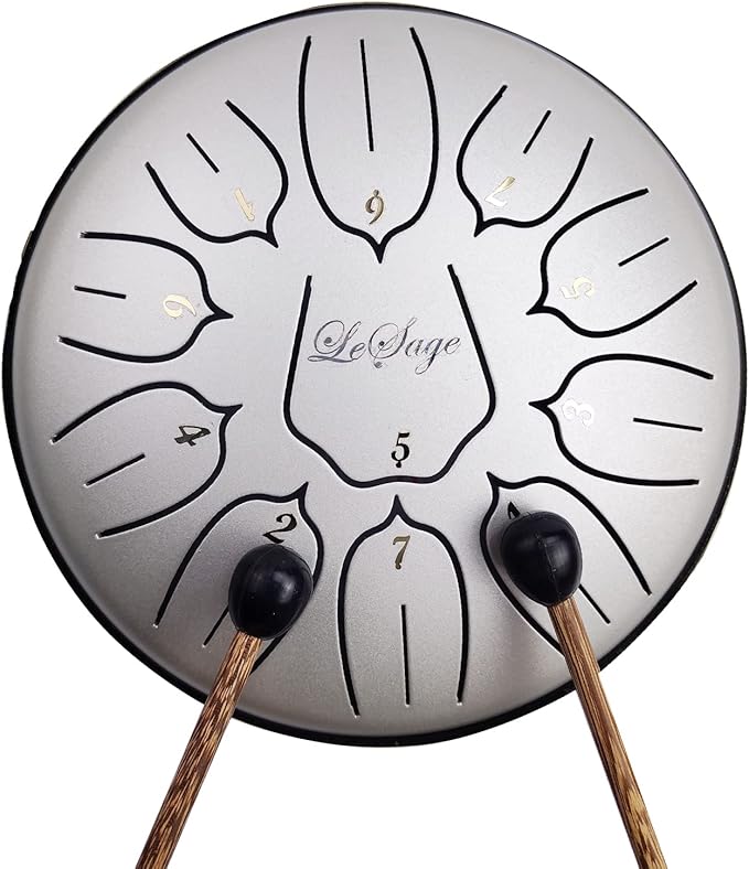 LeSage Steel Tongue Drums for Adults Ethereal Drum for Outside with Music Book Rain Meditation Drum for Relaxation Yoga Sound Healing Instruments