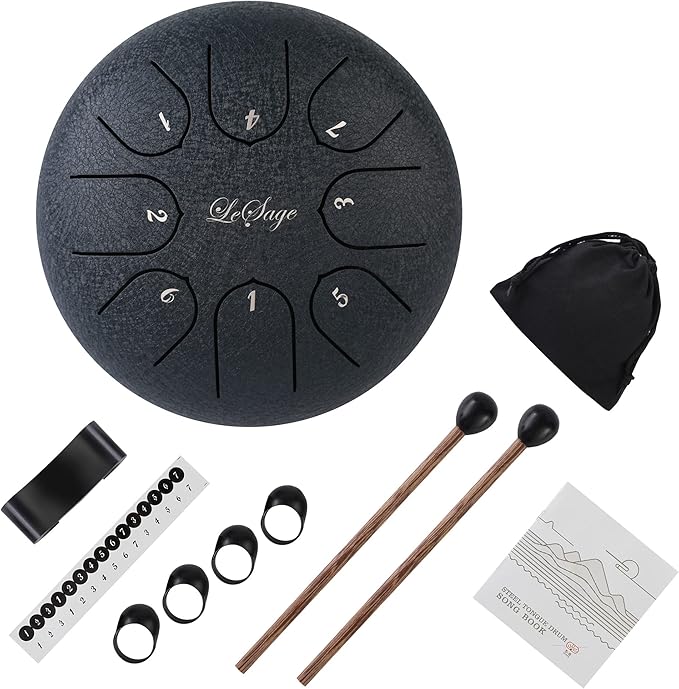 LeSage Steel Tongue Drums for Adults Ethereal Drum for Outside with Music Book Rain Meditation Drum for Relaxation Yoga Sound Healing Instruments